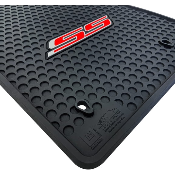 Lloyd Mats All-Weather Floor Mats for 2010-2015 Chevrolet Camaro, 2PC Front, Black w/ Red SS Logo