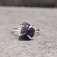 thumbnail image 2 of Natural Amethyst Ring, Rough Amethyst Gemstone Ring, Feb Birthstone, Prong Band, 925 Sterling Silver, Womens Ring, Christmas, Thanksgiving, Handmade, Statement Jewelry, Rough Gemstone Jewelry, 2 of 6