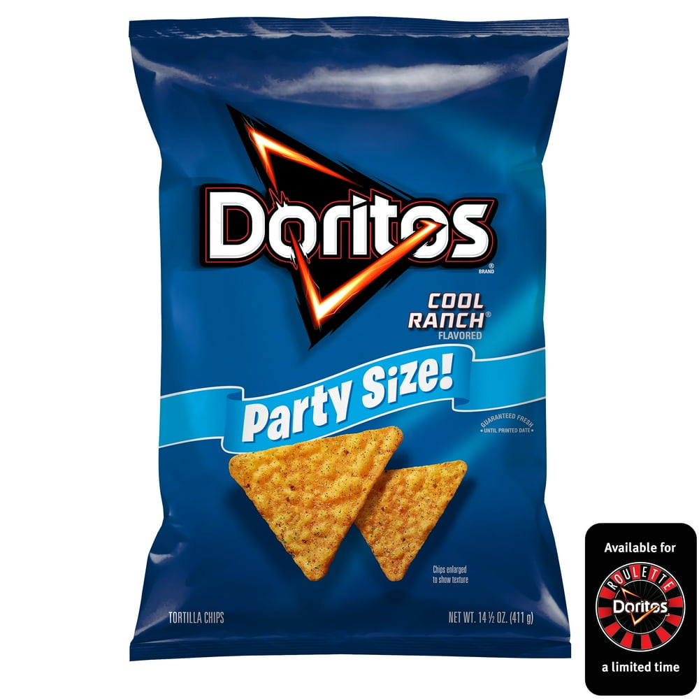 Doritos Cool Ranch Flavored Tortilla Chips, Party Size, 14.5 oz Bag