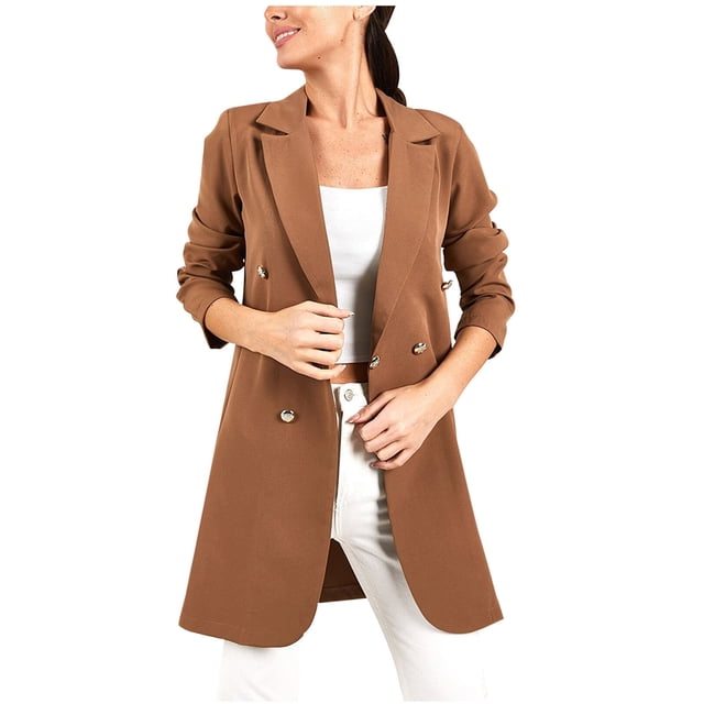 Cárdigan de abrigo de imitación cálido para mujer a la moda, ropa de abrigo de manga larga sólida de invierno Fridja hkj3504