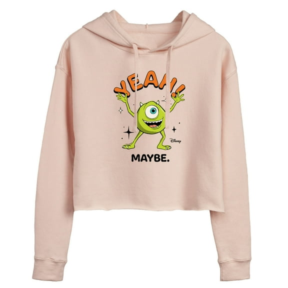 Monsters Inc. - Mike Yeah Maybe  - Juniors Cropped Pullover Hoodie