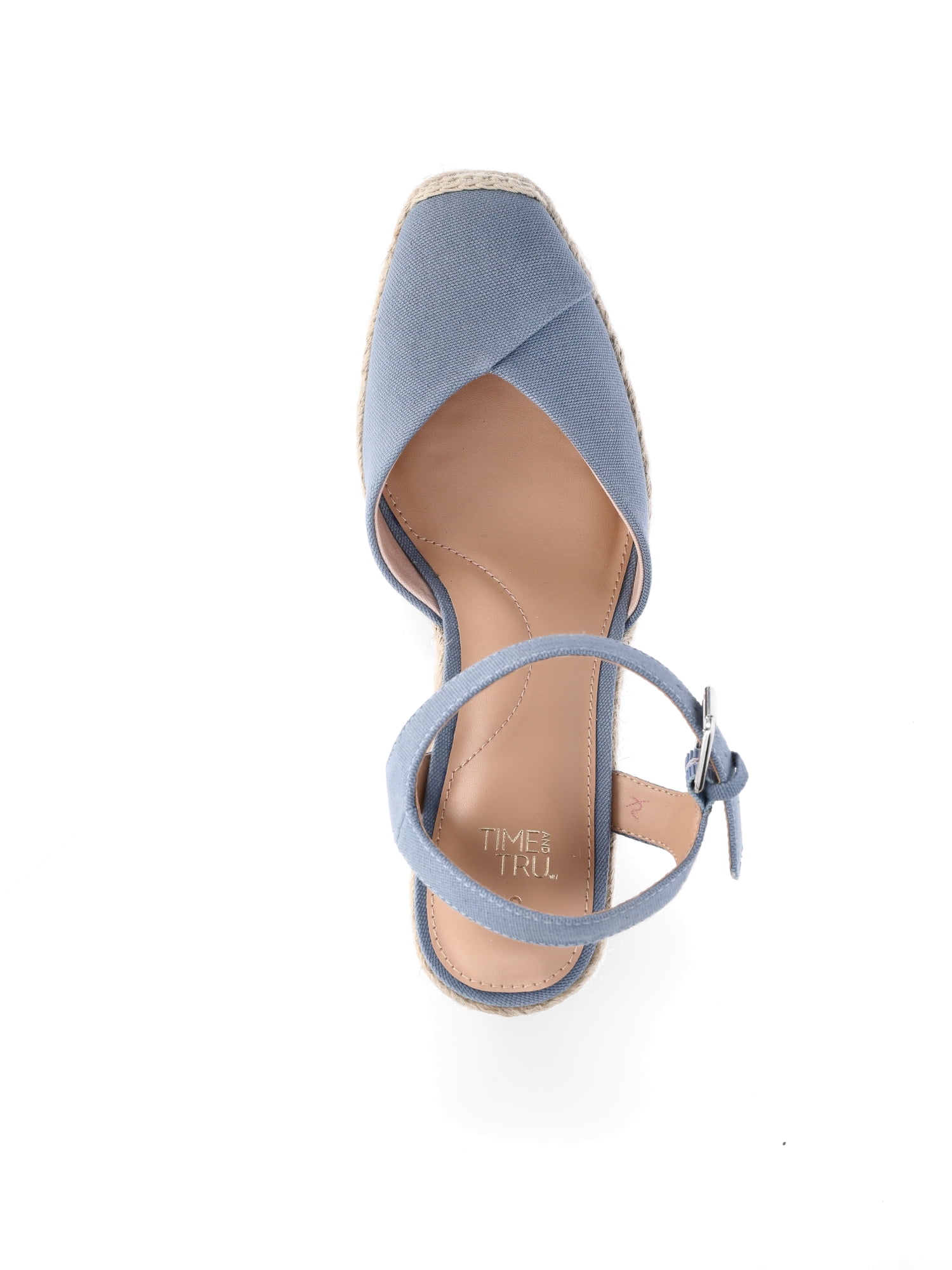 Time and Tru Women's Square Toe Espadrille Wedge Sandals