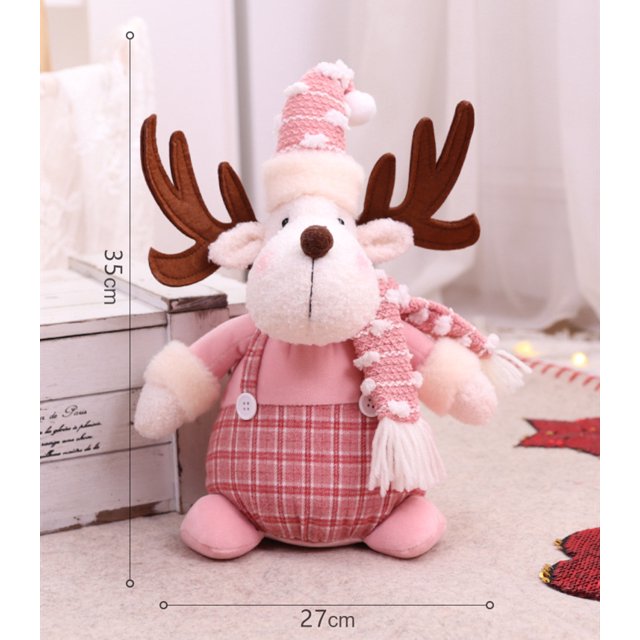 MAIMAI Navidad muñeco sin rostro conjunto decoración Navidad muñeco de nieve rosa enano anciano creativo Navidad pequeños adornos