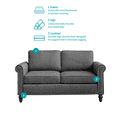 MUZZ Soft Couches Set for Living Room,2 Piece Modular Sleeper Loveseat