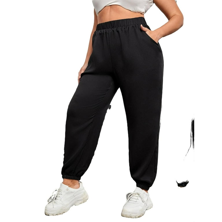 Women Black Regular Fit Solid Casual Jogger Pants
