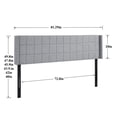 thumbnail image 3 of VECELO King Size Adjustable Height Upholstered Headboard, Modern Wingback Headboard with Double Nailhead Trimming and Button Tufting for Bedroom, Light Gray, 3 of 7