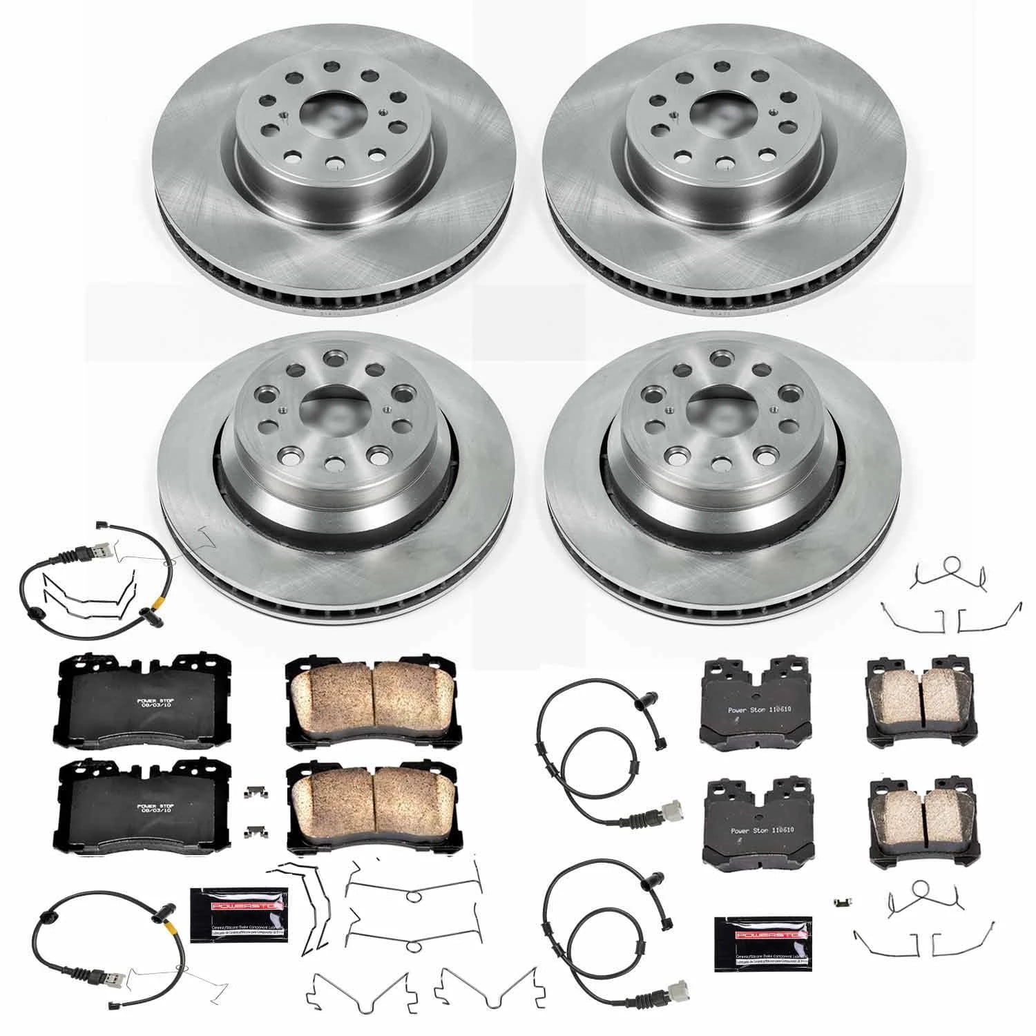 PowerStop Front and Rear Stock Replacement Brake Pad and Rotor Kit Fits: LEXUS Select Models KOE4111