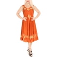 thumbnail image 2 of HAPPY BAY Women's Loose A-Line House Wear Beach Dresses L-XL Tangerine, Palm Tree, 2 of 5