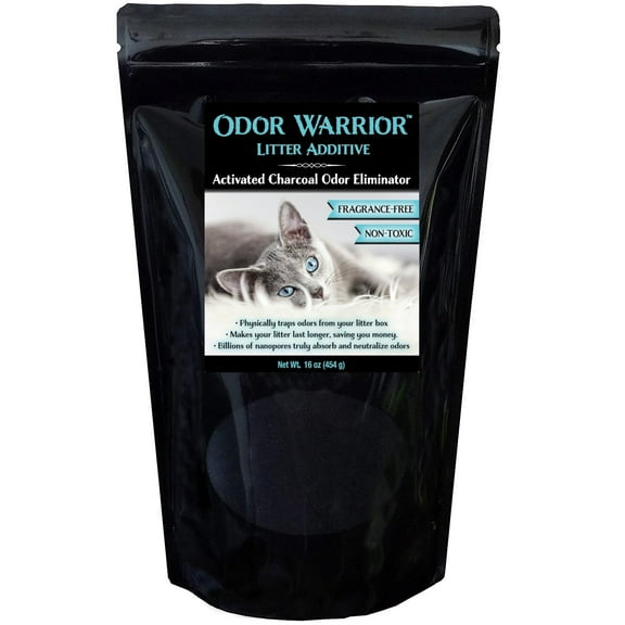 Odor Warrior Cat Litter Deodorizer with Activated Charcoal, Fragrance Free