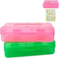 thumbnail image 1 of Boîte à Crayons Rose, Boîte à Crayons, Trousse à Crayons Transparente, Trousse à Crayons en Plastique, Grande Capacité Trousse à Crayons Rigide, Boîte de Rangement Empilable Trousse à Crayons pour Filles, Trousse à Crayons Verte, Grande Trousse à Crayons 2 Pack, 1 of 6