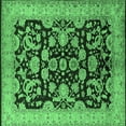 thumbnail image 1 of Ahgly Company Machine Washable Indoor Square Oriental Emerald Green Industrial Area Rugs, 3' Square, 1 of 4
