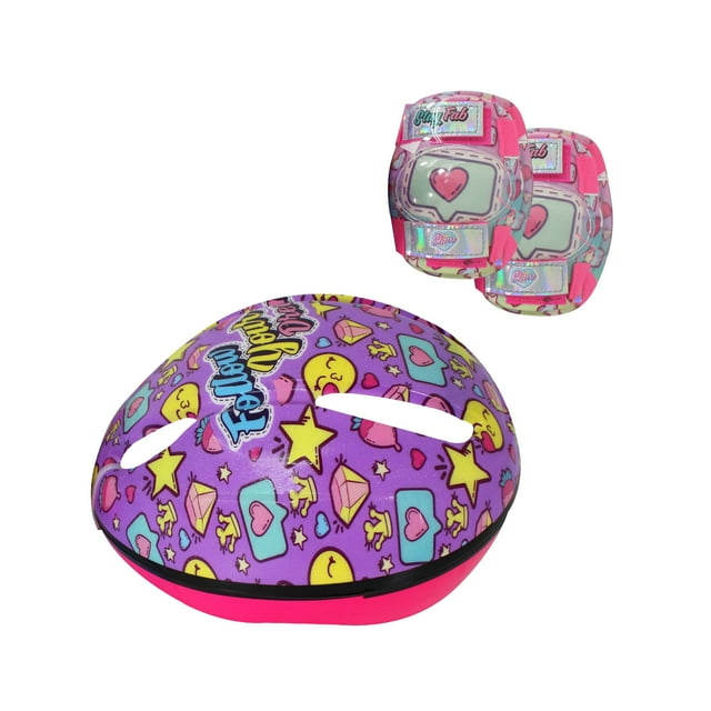 Combo Casco Y Rodilleras Infantil Monk Glam Girl Aerodinámico Follow Your Dreams