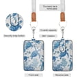 thumbnail image 2 of PU Leather Badge Holder ID Badge Holder with Lanyard for Cards & Credentials Sea Turtles and Coral Reefs, 2 of 6