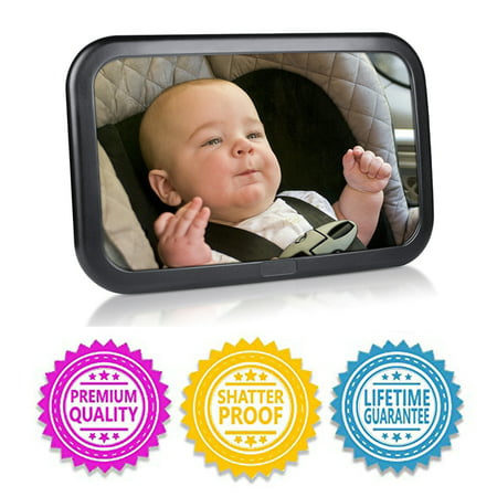Top Knobs Baby Mirror for Car - Safely Monitor Infant Child in Rear Facing Car Seat - Wide View Shatterproof Adjustable Acrylic 360°for Backseat - Best Newborn Car Seat