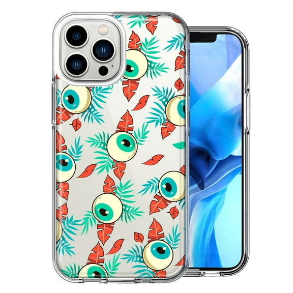 MUNDAZE For Apple iPhone 13 Pro Max Halloween Tropical Eyeballs Design Double Layer Phone Case Cover