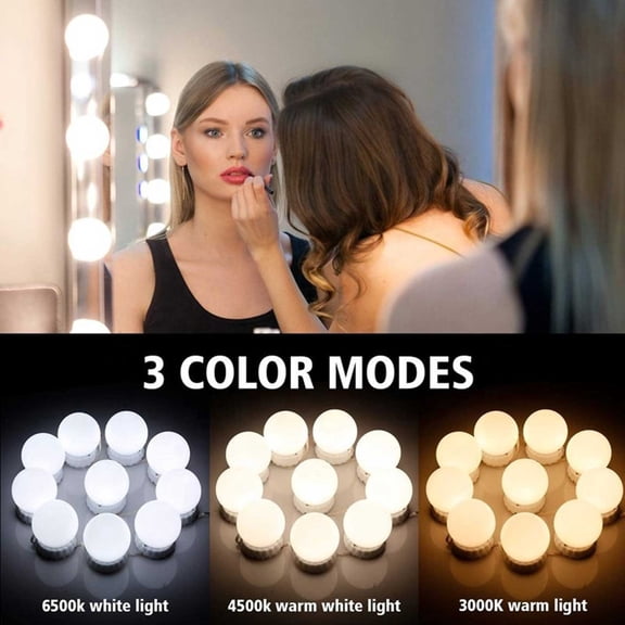 Vanity Lights For Makeup LED Stick On Glass Light Kit Plug In Illuminated Bathroom Wall Lighting