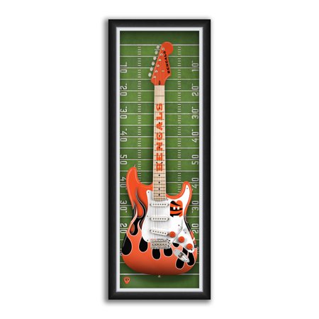 Cincinnati Bengals 14 x 37 Framed Electric Guitar Print