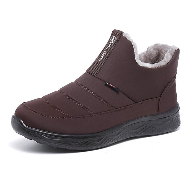 Botas de algodón cálidas de invierno, botas de nieve antideslizantes de gran tamaño, zapatos de algodón de moda para mediana edad
