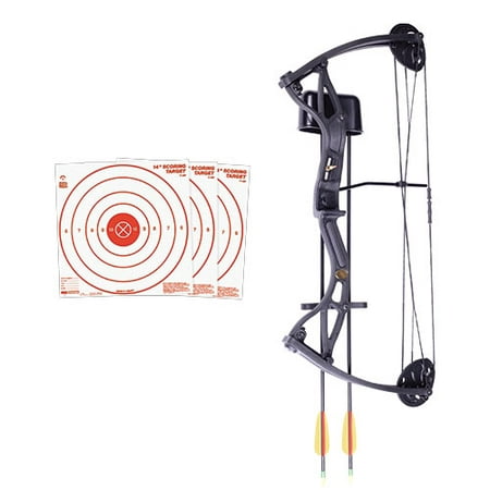Crosman Archery Wildhorn Compound Bow Kit, 5ct Arrows plus 3pk Visible Impact