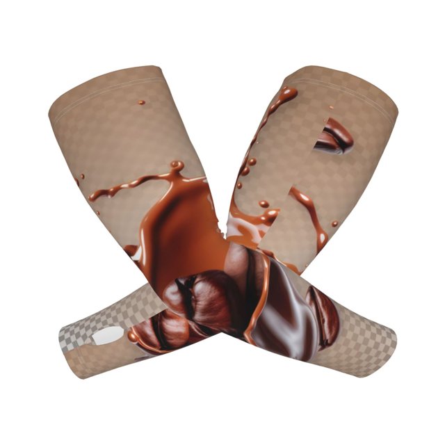 Fotbe Coffee Beans Chocolate Splash Mangas para Brazos con Protección Solar UV- Cubrebrazos para Tatuajes – Mangas Deportivas Refrigerantes UPF 50 para Hombre y Mujer