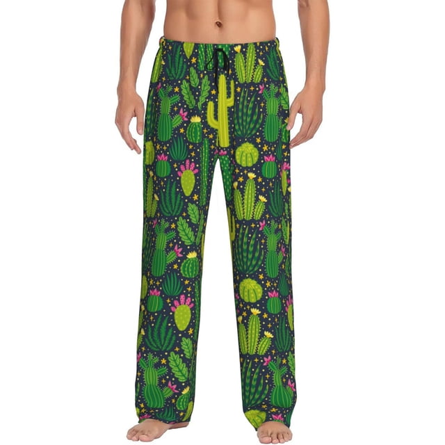 Balery Cactus 1 Pantalones de pijama para hombre, pijama ultraligero, pantalón de descanso-X-Large