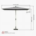 thumbnail image 2 of TOTAL 9.68'×6.4’Patio Umbrella Outdoor Market Umbrella with Aluminum Pole, UV Resistant Canopy, Wind Vent, Tilt & Crank System, Perfect for Patio, Garden, Deck, Pool, Outdoor Dining, Gray, 2 of 8