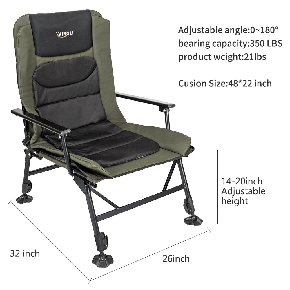 VINGLI Oversized Fishing Chair Support 440 lbs 160 Adjustable
