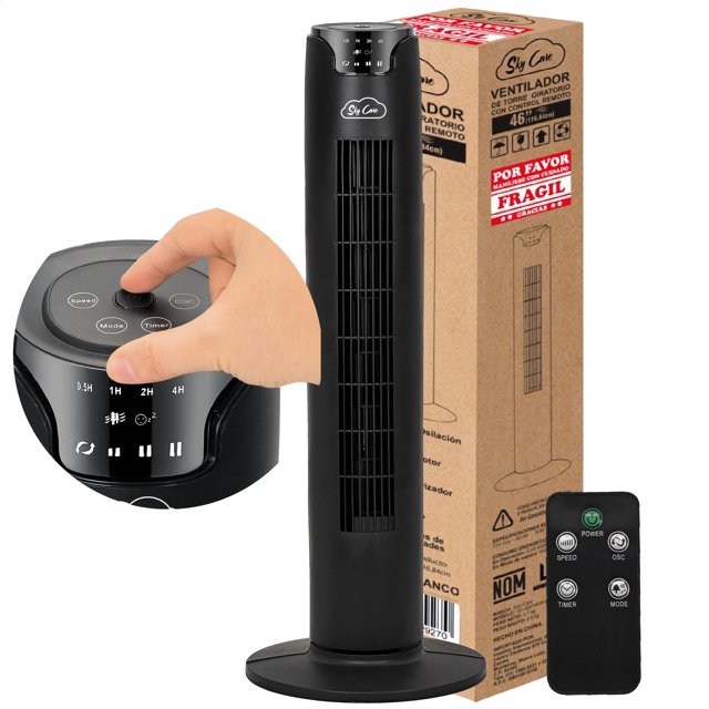 Ventilador de Torre Digital de 36" 92 CM, 3 Velocidades, 56 db, con Control Remoto, Abanico giratorio: Innovación y Confort para un Ambiente Fresco y Personalizado