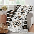 thumbnail image 2 of Western Boho Cowboy Print Fleece Blanket - Soft Plush Aztec Indian Texas Longhorn Skull Throw for Couch Sofa Bed Decor Cozy Gift for Adults, 2 of 7