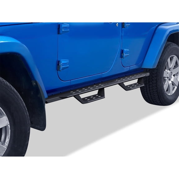 Carbon Steel Both Sides Nerf Bar RS 2007-2018 Jeep Wrangler JK 4-Door (Factory sidesteps or rock rails have to be removed)