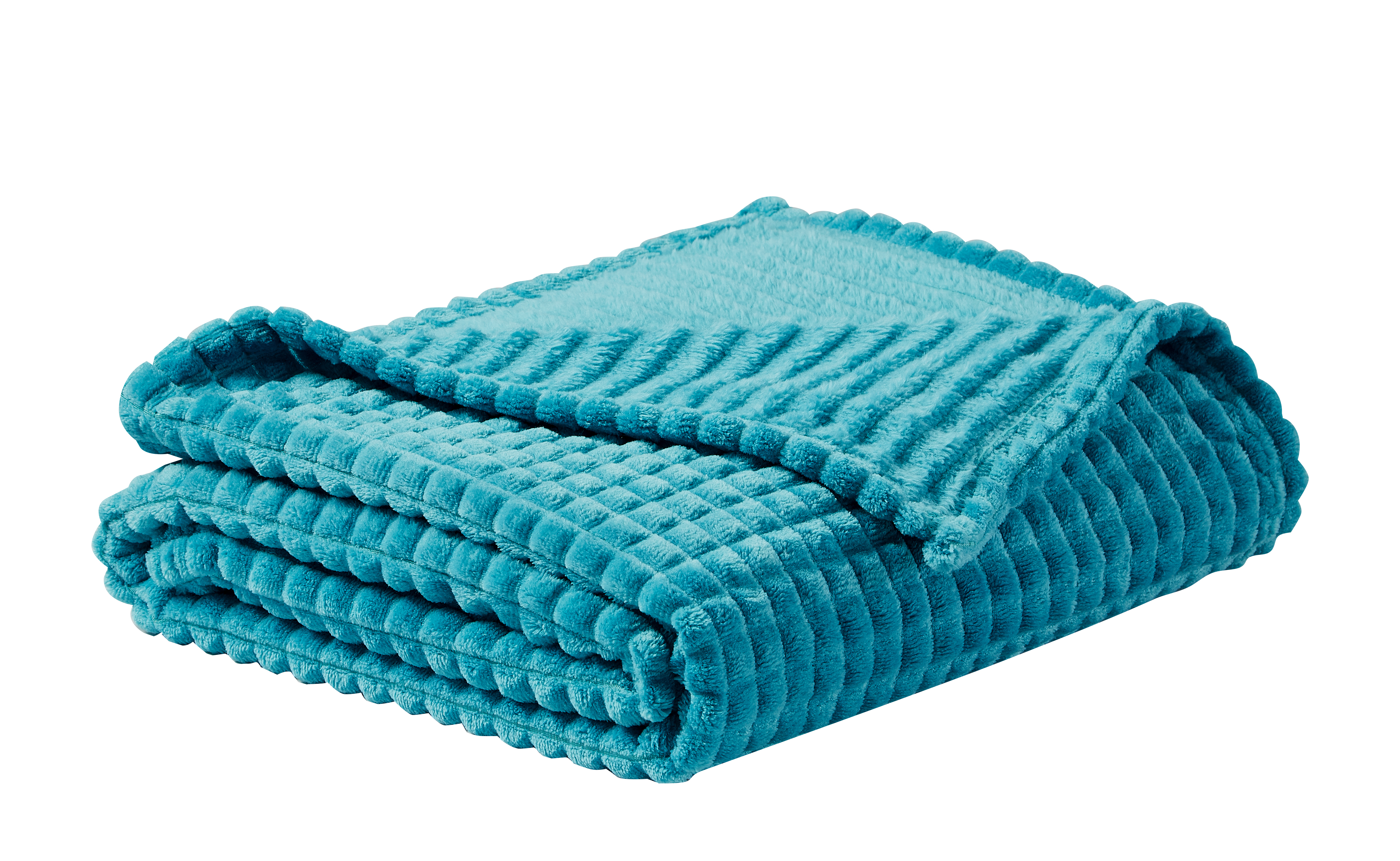 Milton Solid Plush Throw Dark Blue