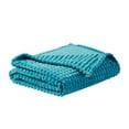 thumbnail image 3 of Milton Solid Plush Throw Dark Blue, 3 of 3