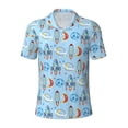 thumbnail image 2 of Daiia Cartoon Rocket With Space Pattern Men’s Polo Shirts,Solid Deck Shirt,Classic Fit, Breathable Cotton Polo for Casual and Sport Wear-4X-Large, 2 of 7