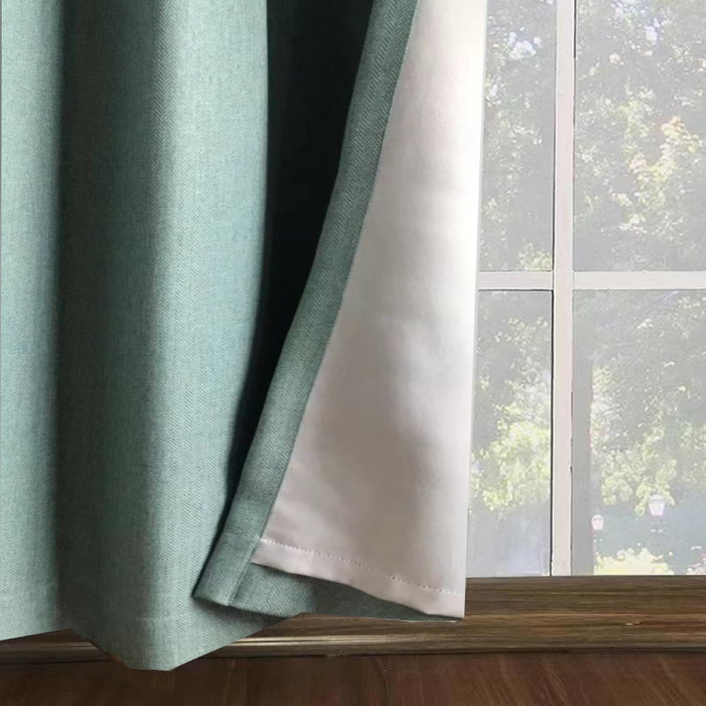 Better Homes & Gardens Solid Herringbone Blackout Curtain Panel, 1 Panel, Blue, 50" W x 84” L