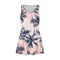 thumbnail image 4 of Huresd Tank Dress for Women 2024 A Line Flowy Mini Dress with Pocket V Neck Sleeveless Hawaiian Palm Tree Print Beach Dresses for Women Pink XL, 4 of 7
