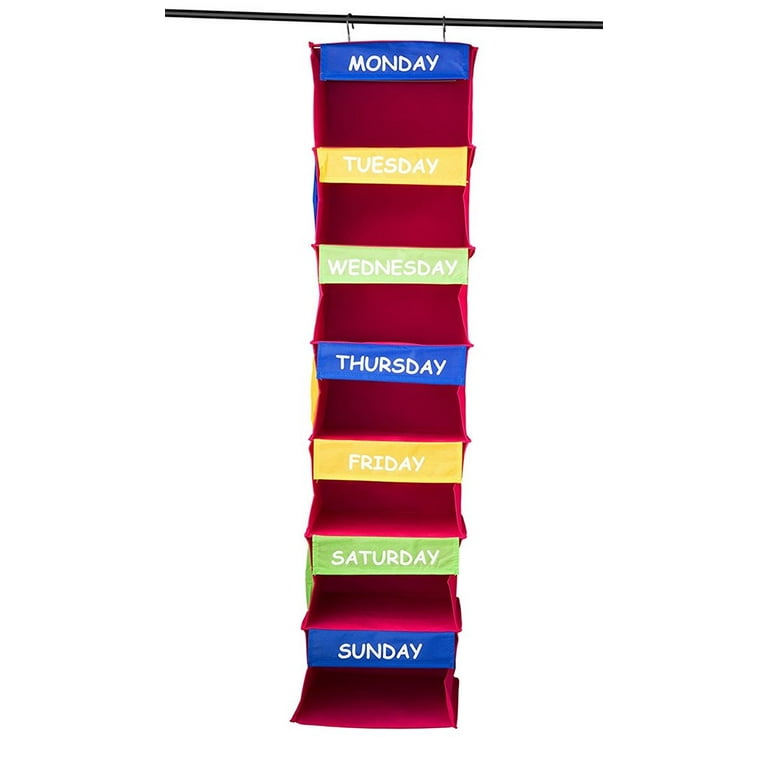 Daily Activity Organizer Kids 7 Shelf Portable Closet Hanging