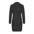 thumbnail image 5 of Bowake Robes Tricotées d'Automne pour Femmes Manches Longues Col en V Bouton Robe Chandail Décontractée Coupe Ajustée Mini Robe Noire, 5 of 5