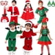 thumbnail image 2 of Disfraz de Papá Noel para niñas y niños, disfraz de elfo verde, disfraz de cosplay, fiesta de carnaval, festival, Navidad, Año Nuevo, conjunto de ropa elegante, 2 of 5