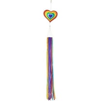 In the Breeze 5194 — Heart & Ribbon Windsock, Colorful Resin Suncatcher Windsock