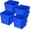 Blue, variant on 4 Pcs Plastic Bucket 5 Quart Square Bucket Utility Small Pail with Handle Sturdy Pail Organizer for House Cleaning Storage Livestock Feeding Car Washing Food Storage, No Lids(Blue)
