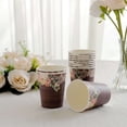 thumbnail image 6 of Efavormart 24 Pack Brown Rustic Wood Print Paper Cups with Floral Lace Rim, Disposable Party Cups - 9oz, 6 of 10