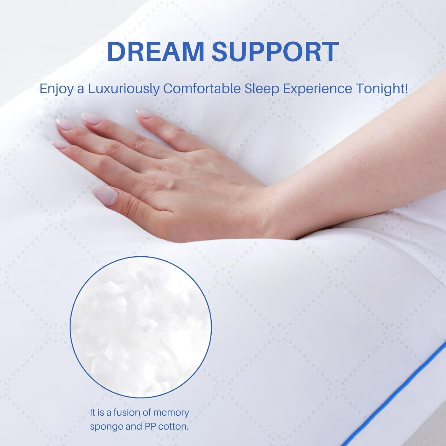 Long Body Pillow for Adults - Firm Insert with Shredded White Memory Foam, Adjustable Height, Soft Support Side Sleeping, Pregnant Women, Washable (White, 20x54 Inch)