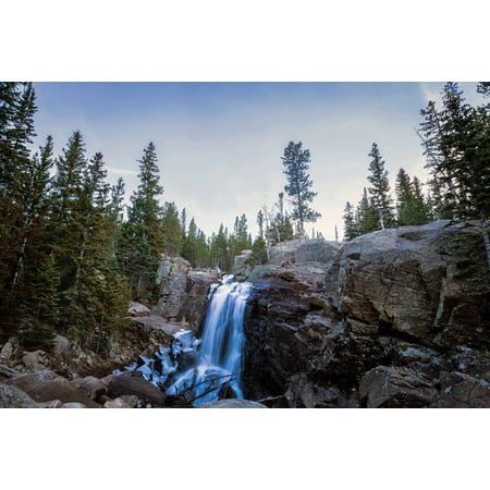 Colorado Cascade - Canvas Print Alberta Falls Cascade Landscape Colorado Waterfall Stretched Canvas 10 x 14
