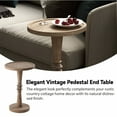 thumbnail image 5 of COZAYH Pedestal Small Drinking Table, Farmhouse Tray Top End Table, Distressed Finish, Wood Color, 5 of 8
