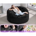 thumbnail image 4 of Hobestluk Bean Bag Chair 3 in 1 Beanbag Chairs for Adults, Large Bean Bags with Removable Velvet Cover, Convertible Adult Bean Bag Chair for Living Room, Bedroom, Playroom (Black, Queen), 4 of 9