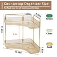 thumbnail image 6 of VeluraHome 2 Tier Bathroom Counter Organizer Countertop,Plastic Bathroom Makeup Storage ，Amber Gold，1 Pack, 6 of 6