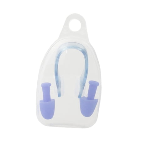 Swimming Ear and Nose Clip Ear Nose Protector, Reusable Swimming Nose Clip Ear for Women Men Diving Surfing Training Accessories Blue