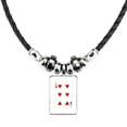 thumbnail image 1 of corazon 6 cartas patrón collar a mano colgante de cuerda de cuero Unbranded M, 1 of 3
