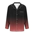 thumbnail image 4 of Buttons for Pants Mens Long Sleeve Men Casual Turndown Button Turndown Gradient Print Long Sleeve Blouse And Trousers Elastic Waisted Pants Set Casual Pants for Men Long Sleeve Blouse, 4 of 9