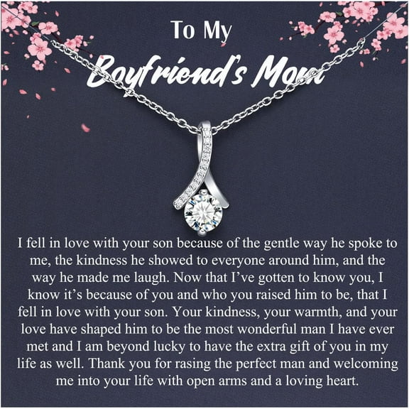 Dainty Silver Necklace for Bonus Mom Boyfriends Mom Mother of Bride Groom Daughter Wedding Anniversary Gift Jewelry